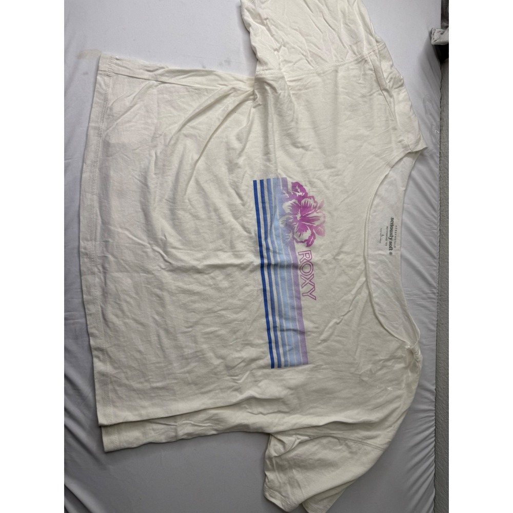 Aeropostale Seriously Soft Roxy Graphic Boyfriend Tee White Large